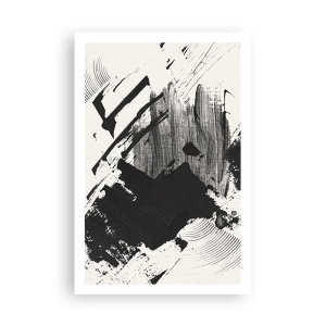 Poster - Abstractie – expressie van zwart - 61x91 cm