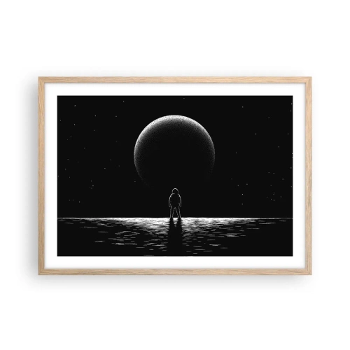 Een poster in een licht eiken lijst - Oog in oog - 70x50 cm