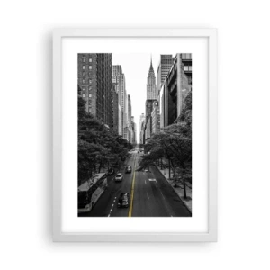 Poster in een witte lijst - New York ochtend - 30x40 cm