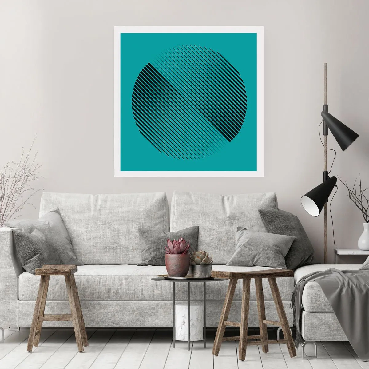 Poster - Cirkel – een geometrische variatie - 40x40 cm
