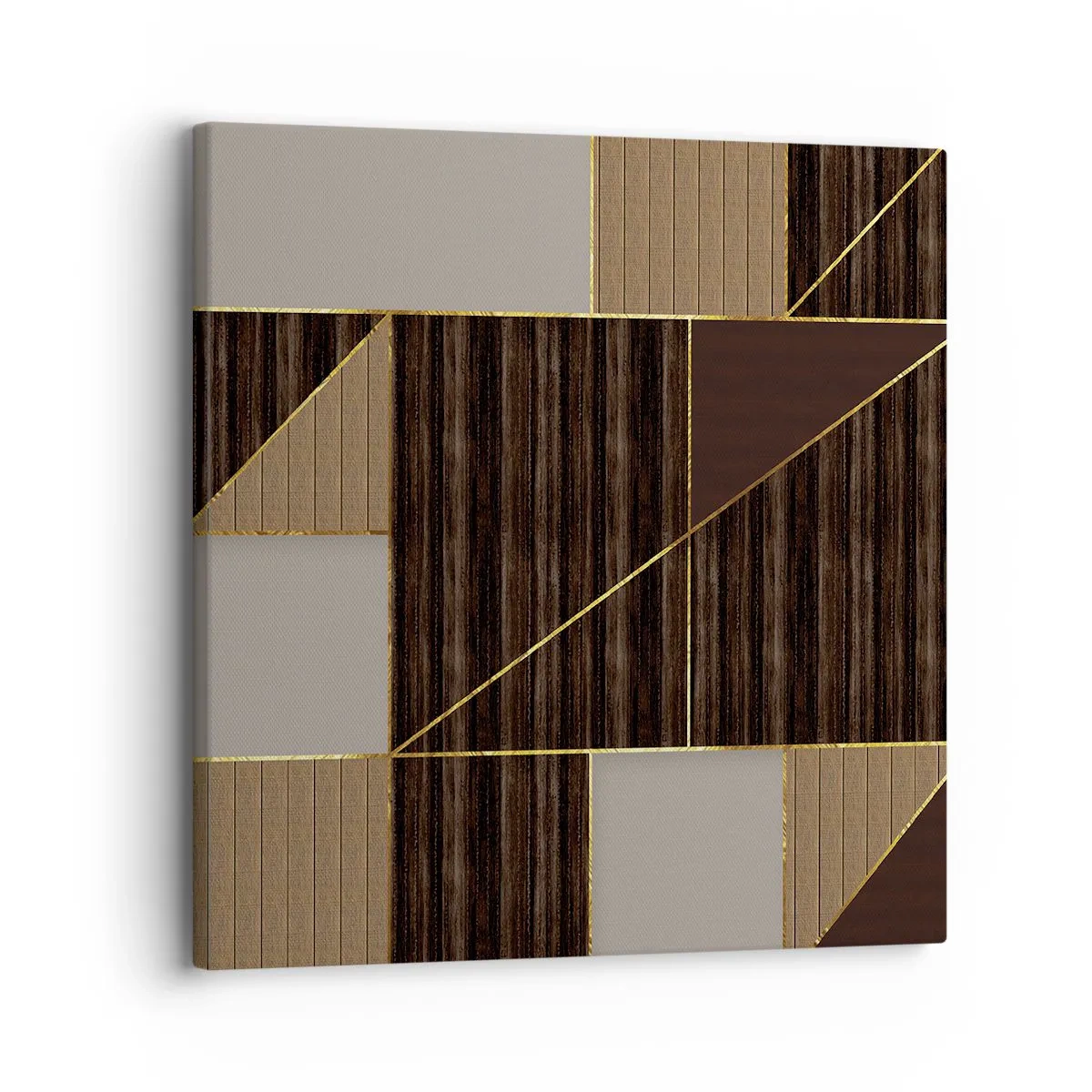 Schilderen op canvas - Een mozaïek van bruin en goud - 30x30 cm