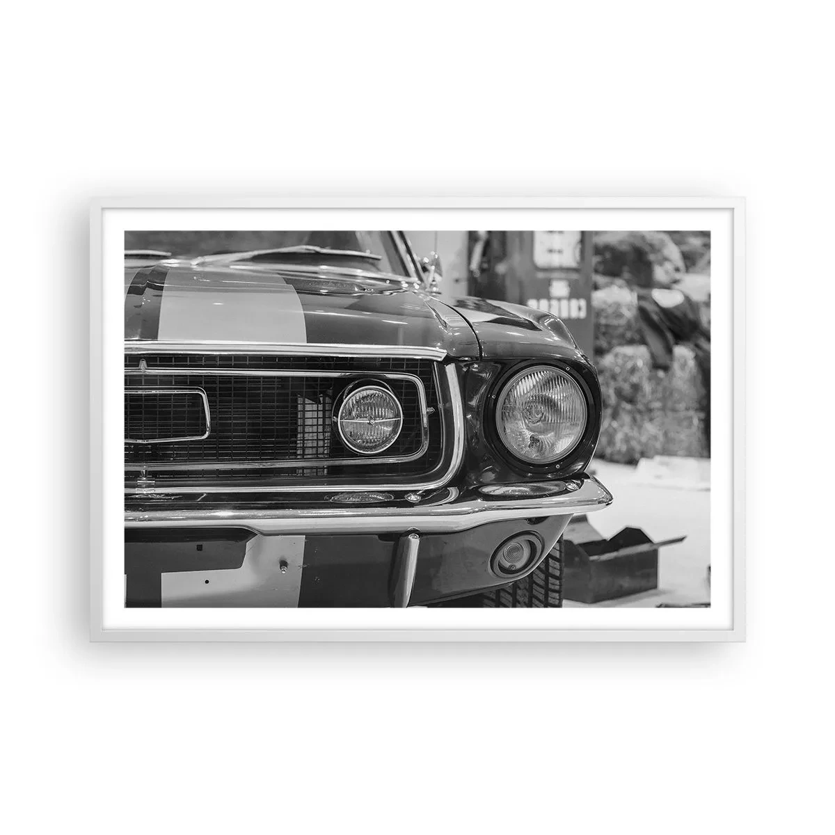 Poster in een witte lijst - Hard rijden - 91x61 cm