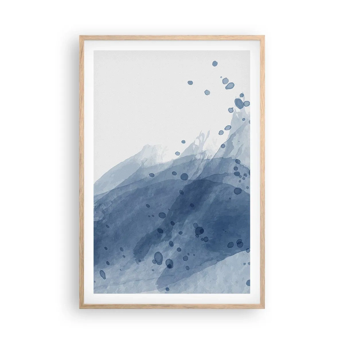 Een poster in een licht eiken lijst - Blauwe tule - 61x91 cm