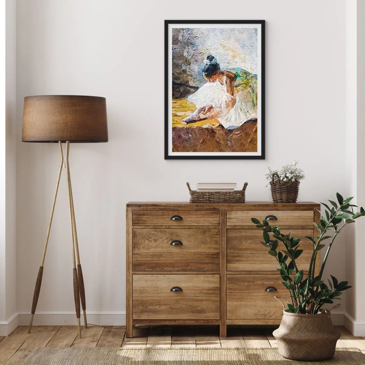 Poster in een zwarte lijst - Naar een schilderij van Degas - 30x40 cm