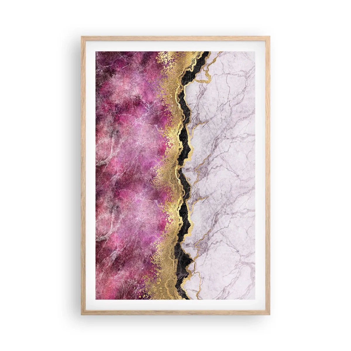 Een poster in een licht eiken lijst - Op de grens - 61x91 cm