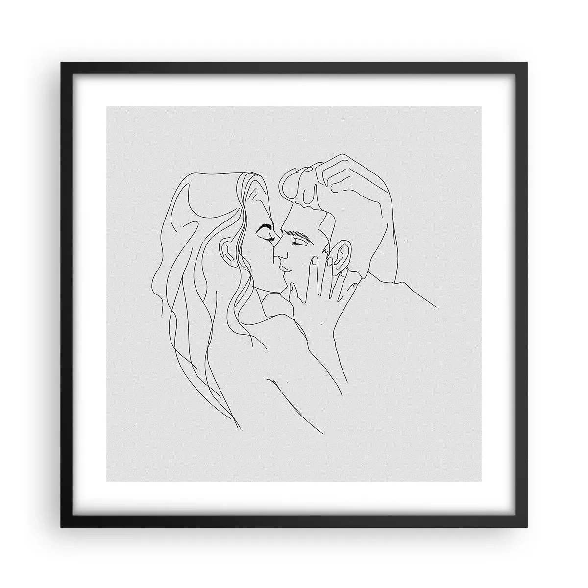 Poster in een zwarte lijst - Dezelfde regel - 50x50 cm