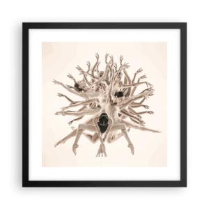 Poster in een zwarte lijst - Bloeiend in dans - 40x40 cm