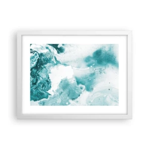 Poster in een witte lijst - Moerast van blauw - 40x30 cm