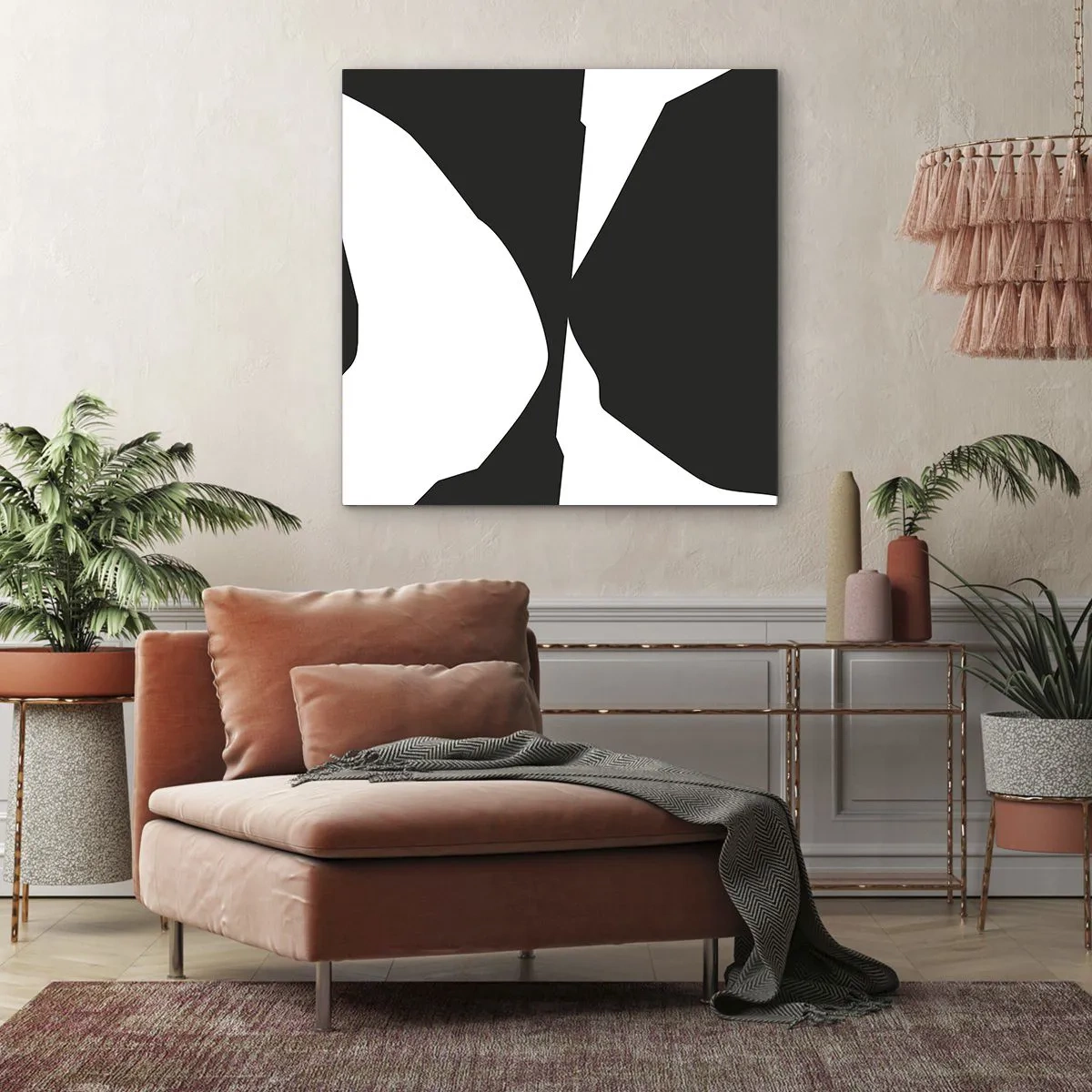 Schilderen op canvas - Positief – negatief - 70x70 cm