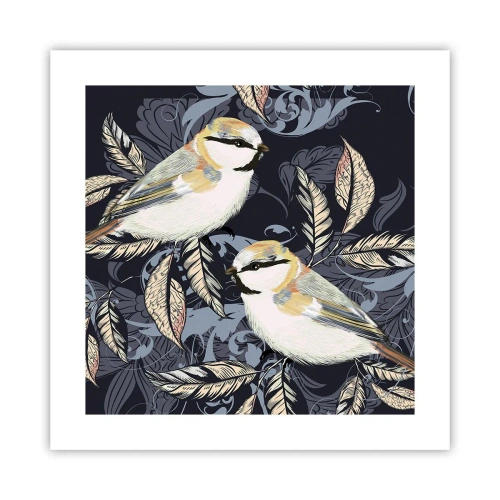 Poster - Geel-blauwe triller - 40x40 cm