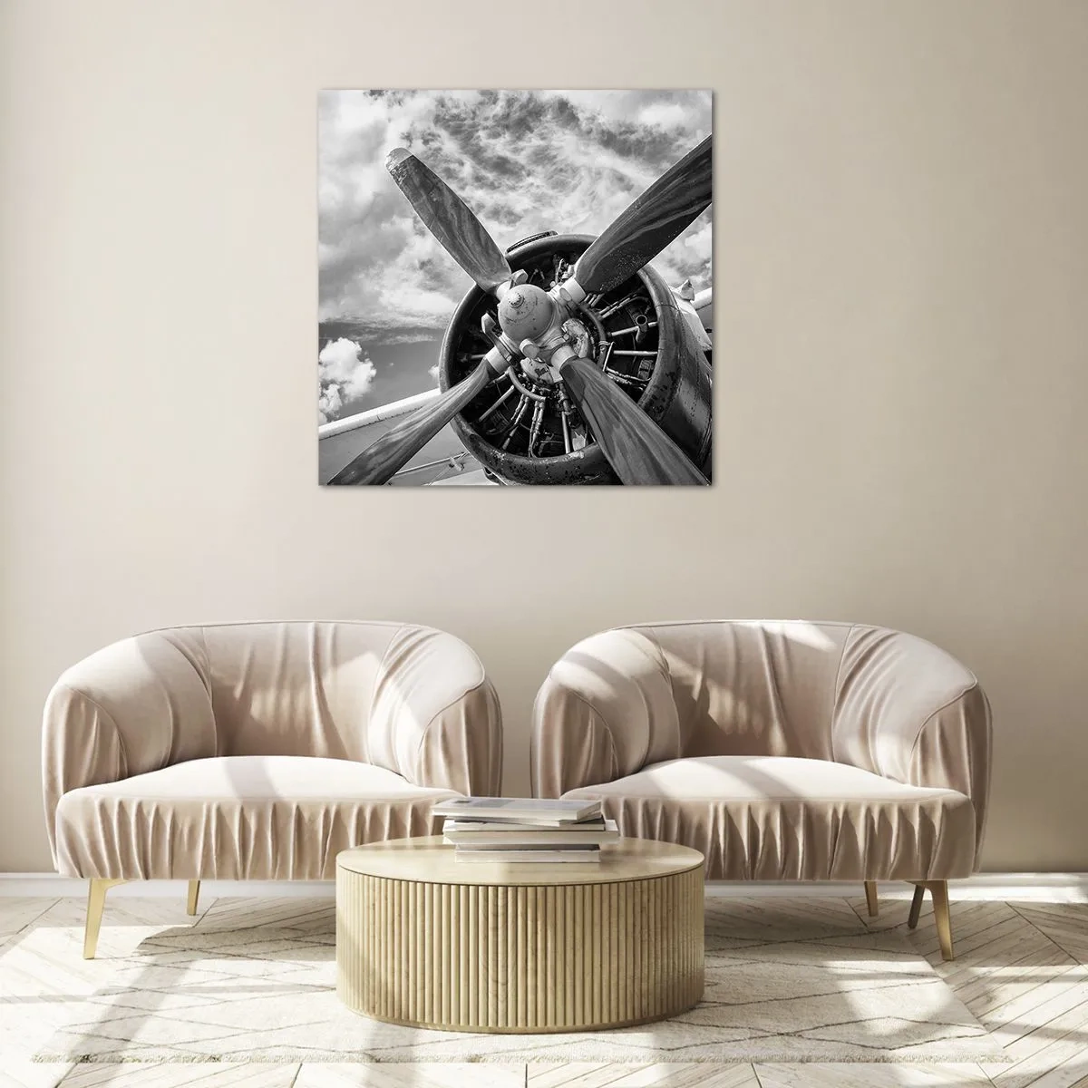 Schilderen op glas - Veroveraar van de lucht - 40x40 cm