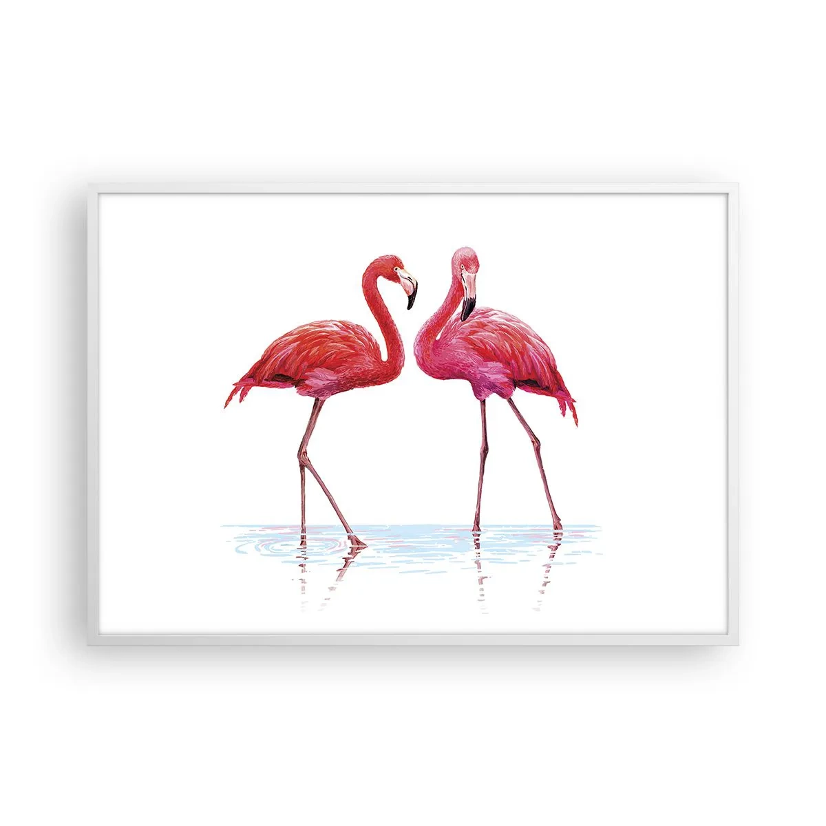 Poster in een witte lijst - Roze randez-vous - 100x70 cm