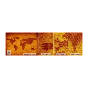 Fotobehang Monster Premium Canvas - Een uitnodiging om op reis te gaan - Wereldkaarten, Continenten, Reizen - 100x30 cm