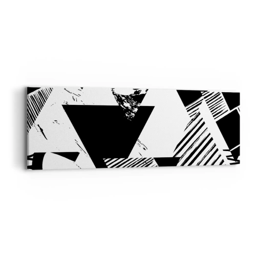 Schilderen op canvas - Regen van driehoeken - 90x30 cm