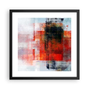 Poster in een zwarte lijst - Een gloeiende compositie  - 40x40 cm