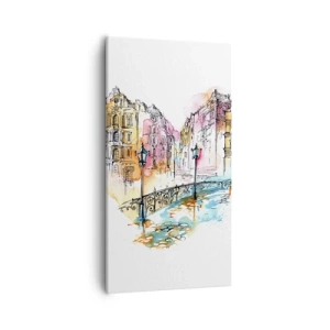 Schilderen op canvas - Het hart van de stad - 55x100 cm