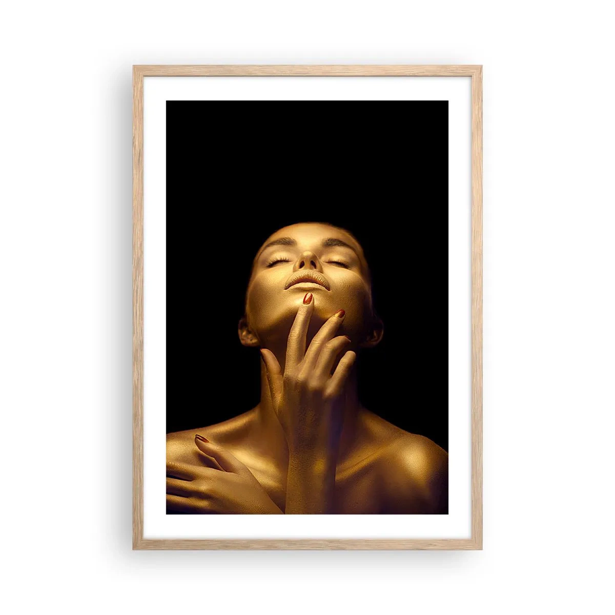 Een poster in een licht eiken lijst - Als gouden zijde - 50x70 cm