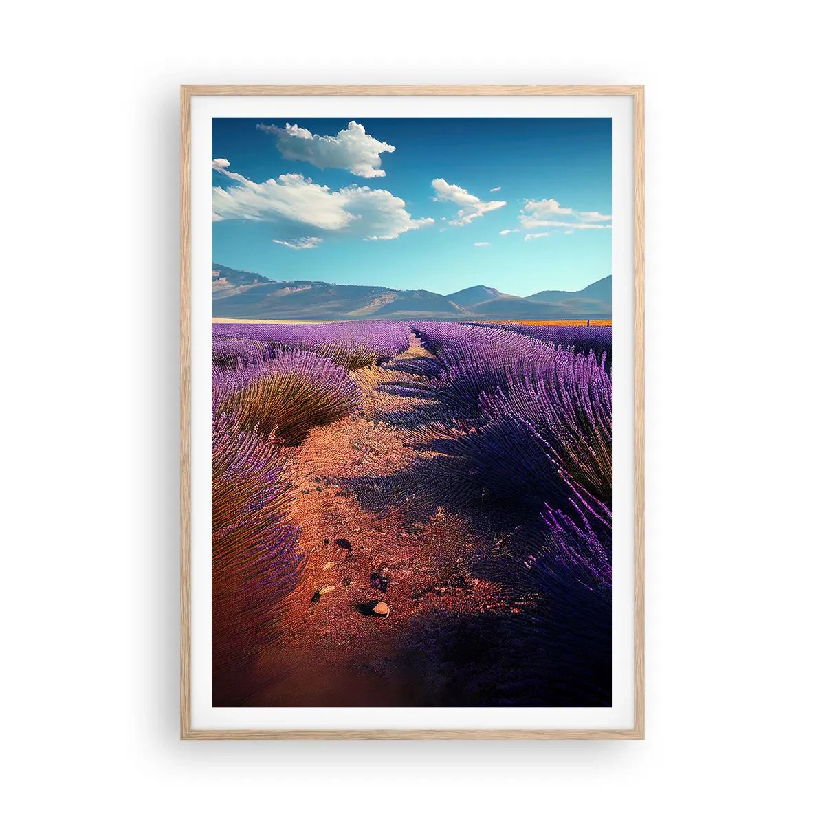 Een poster in een licht eiken lijst - Geurige velden - 70x100 cm