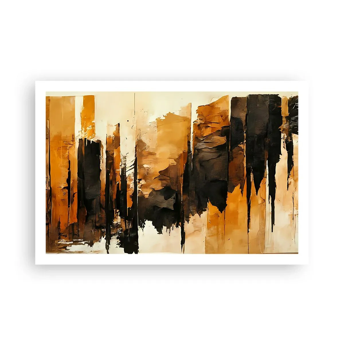 Poster - Harmonie van zwart en goud - 91x61 cm