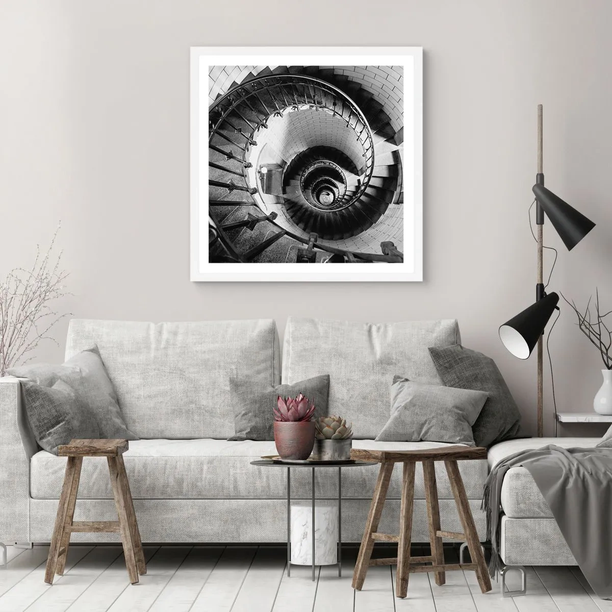 Poster in een witte lijst - Hoger en hoger - 60x60 cm