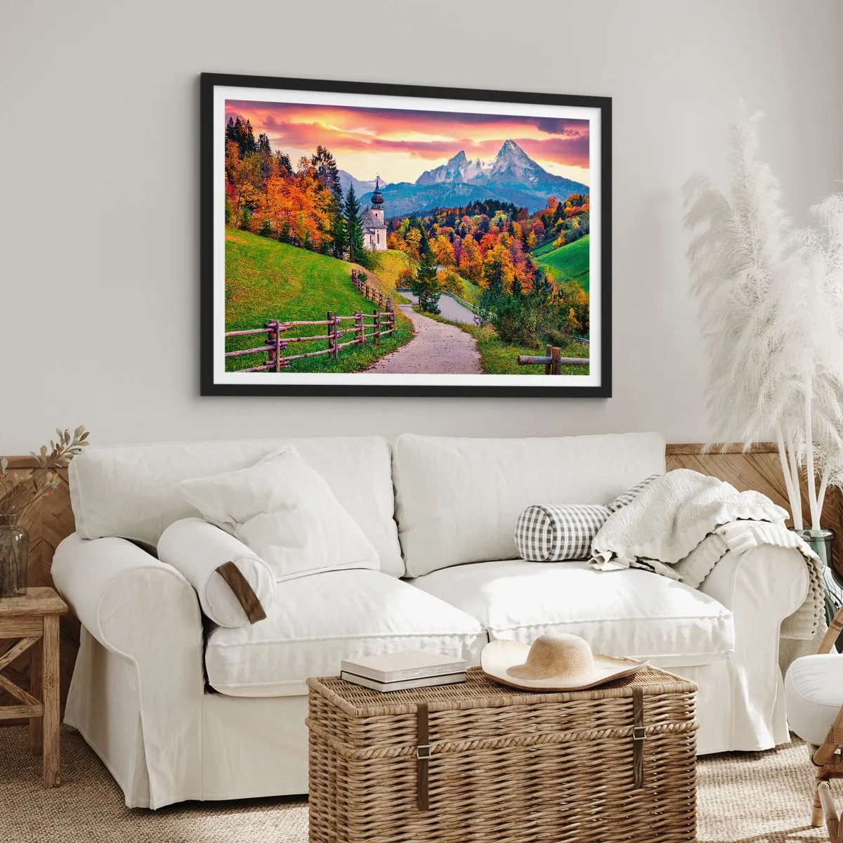 Poster in een zwarte lijst - Landschap zoals geschilderd - 70x50 cm