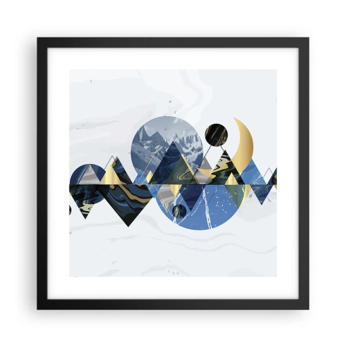 Poster in een zwarte lijst - Geometrisch landschap - 40x40 cm