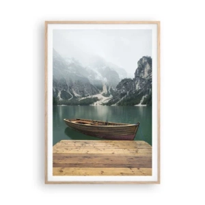 Een poster in een licht eiken lijst - "En de trotse rotsen van het voorhoofd" - 70x100 cm