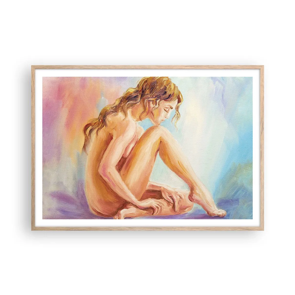 Een poster in een licht eiken lijst - De daad van de jeugd - 100x70 cm
