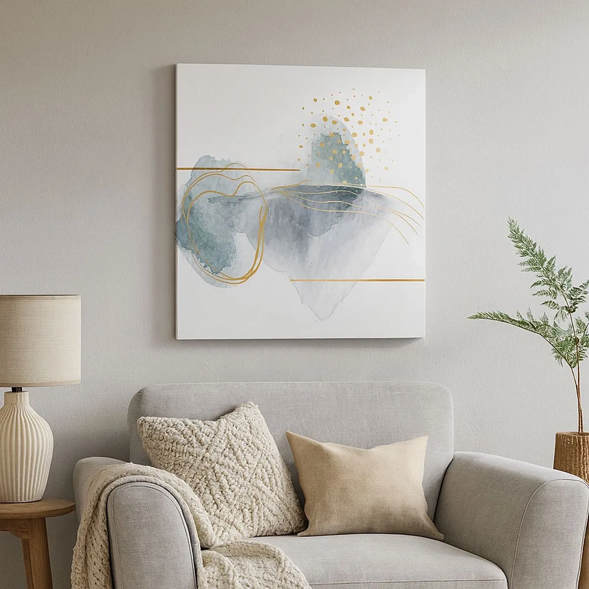 Schilderen op canvas - Over de relatie tussen grijs en goud - 30x30 cm