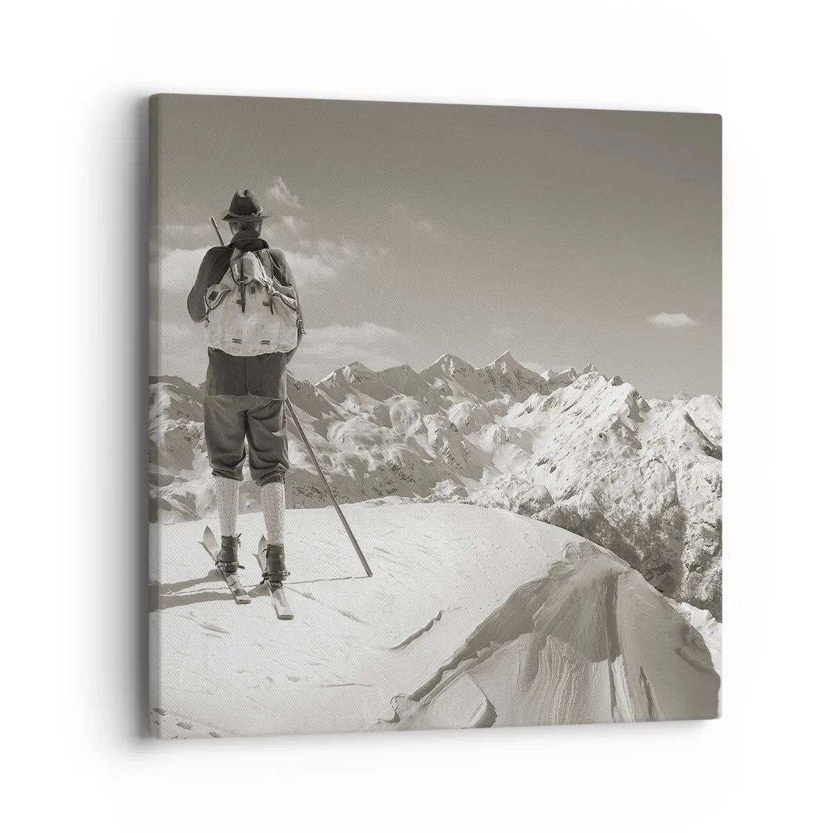 Schilderen op canvas - En de bergen blijven onveranderd - 40x40 cm