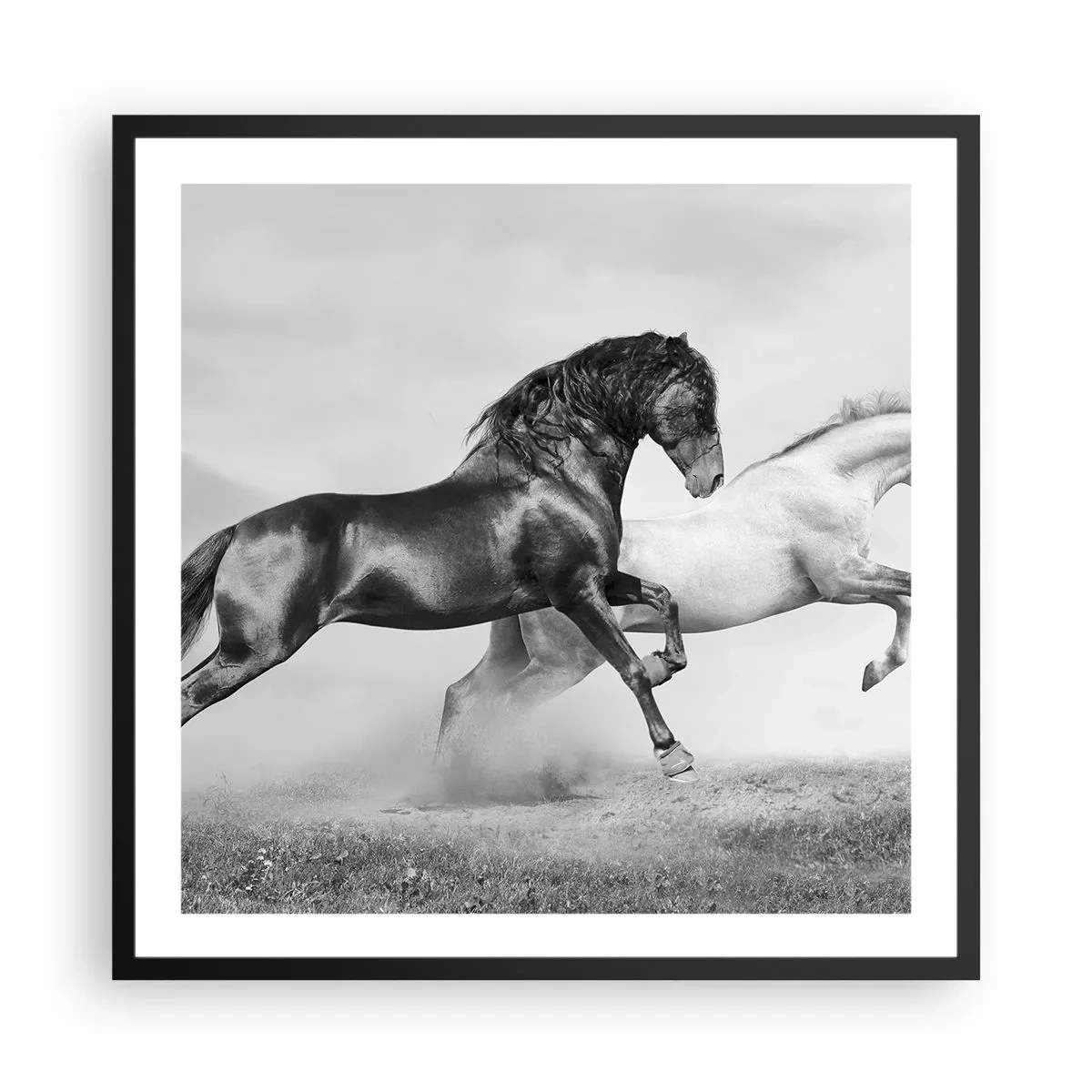 Poster in een zwarte lijst - Engelen en duivels - 60x60 cm