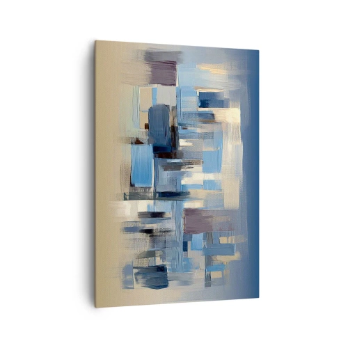Schilderen op canvas - Blauwe constructie - 70x100 cm