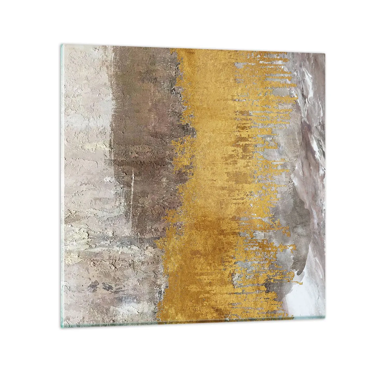 Schilderen op glas - Een gouden explosie - 60x60 cm