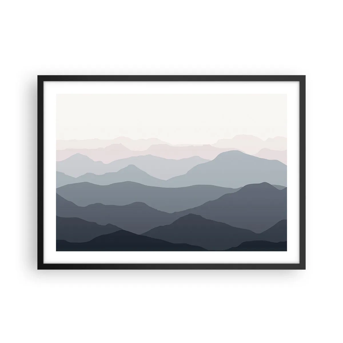 Poster in een zwarte lijst - Golven van de bergen - 70x50 cm