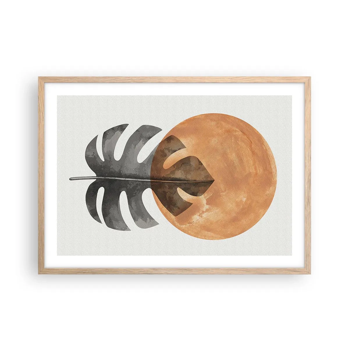 Een poster in een licht eiken lijst - Altijd de zon - 70x50 cm