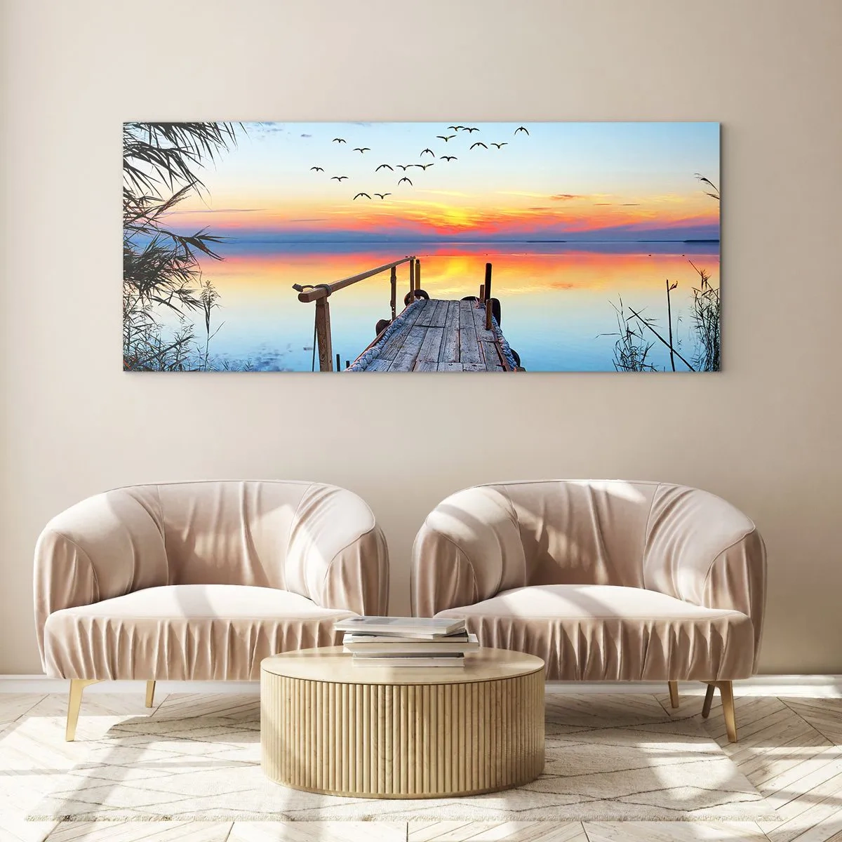 Schilderen op glas - Het is tijd om terug te gaan... - 100x40 cm