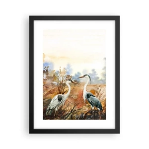 Poster in een zwarte lijst - Waarheen in de herfst? - 30x40 cm