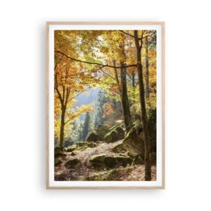 Een poster in een licht eiken lijst - Tijd om te ontspannen - 70x100 cm