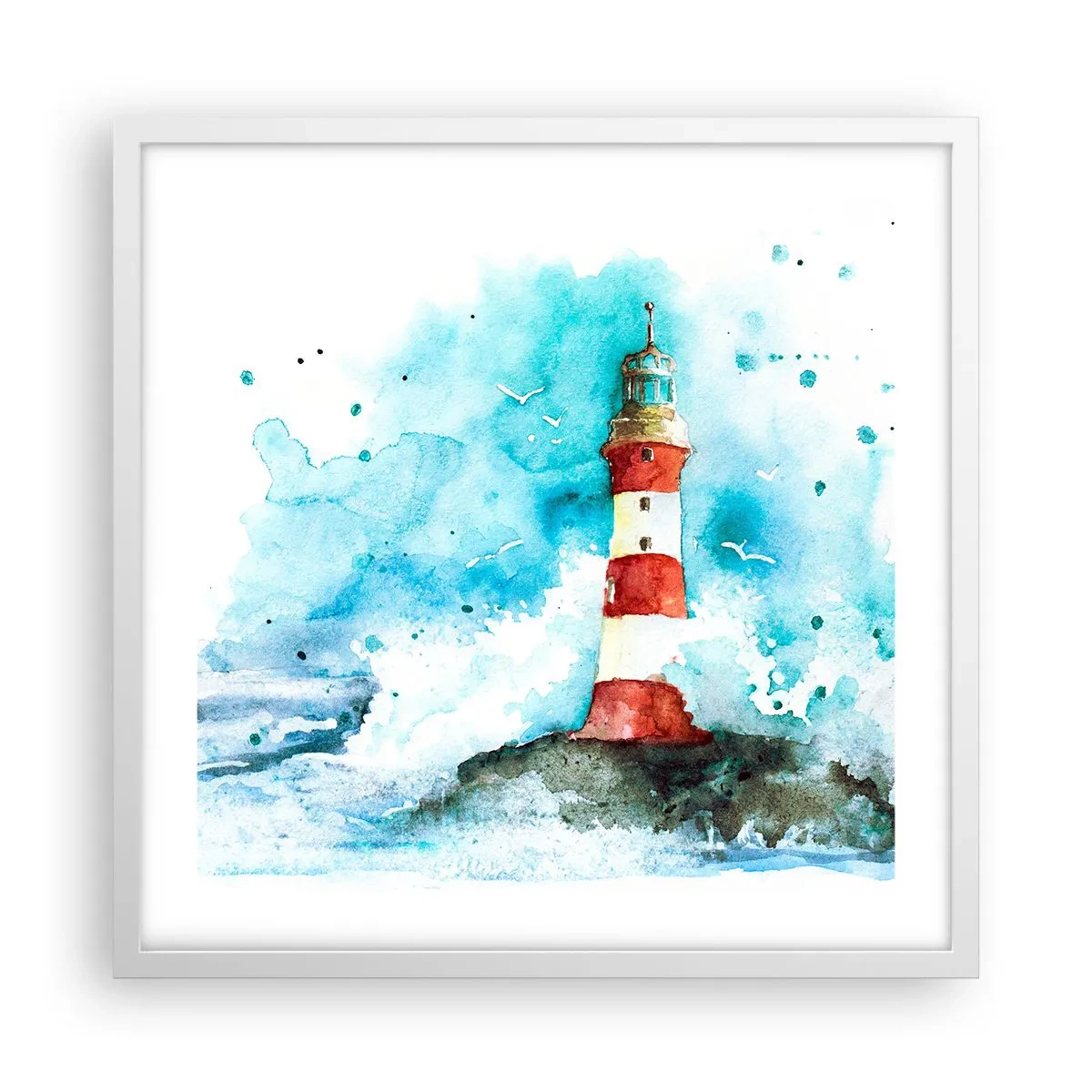 Poster in een witte lijst - Eenheid van de elementen - 50x50 cm