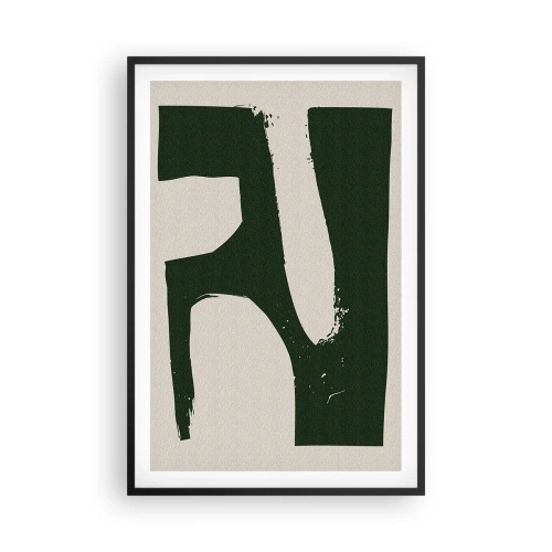 Poster in een zwarte lijst - Baaien van wit - 61x91 cm