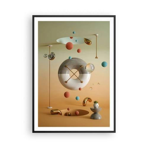 Poster in een zwarte lijst - Er kan van alles gebeuren - 70x100 cm