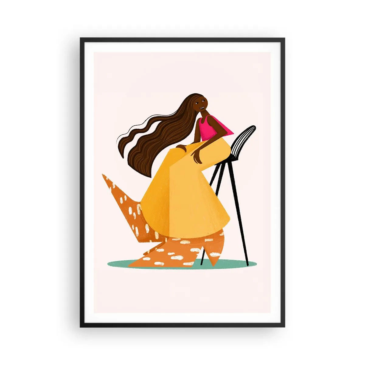 Poster in een zwarte lijst - Fashion is ook leuk - 70x100 cm