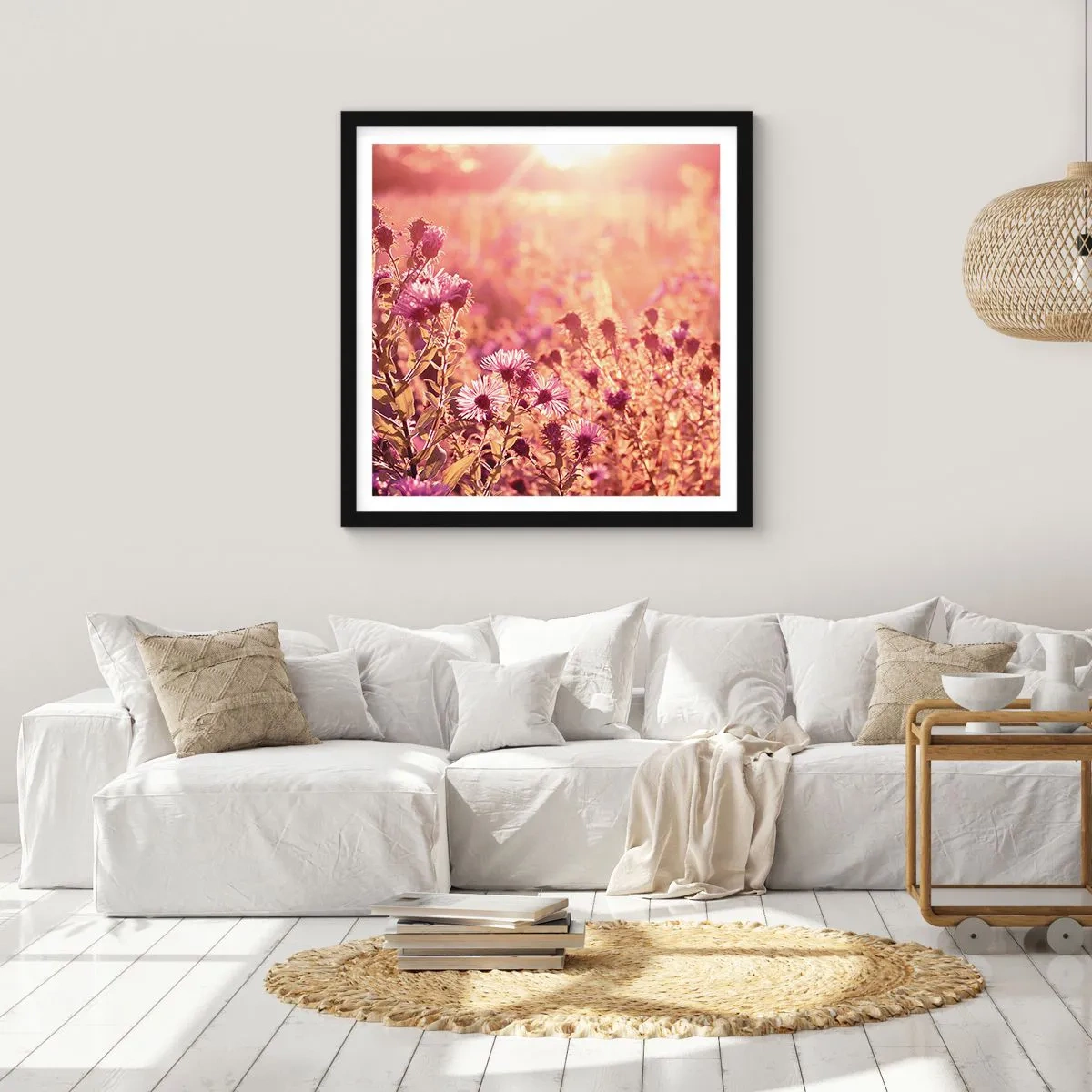 Poster in een zwarte lijst - Voordat de zomer voorbij is - 40x40 cm