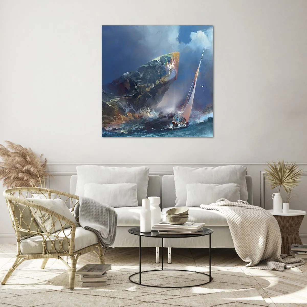 Schilderen op glas - Wie de moed heeft, wint - 50x50 cm