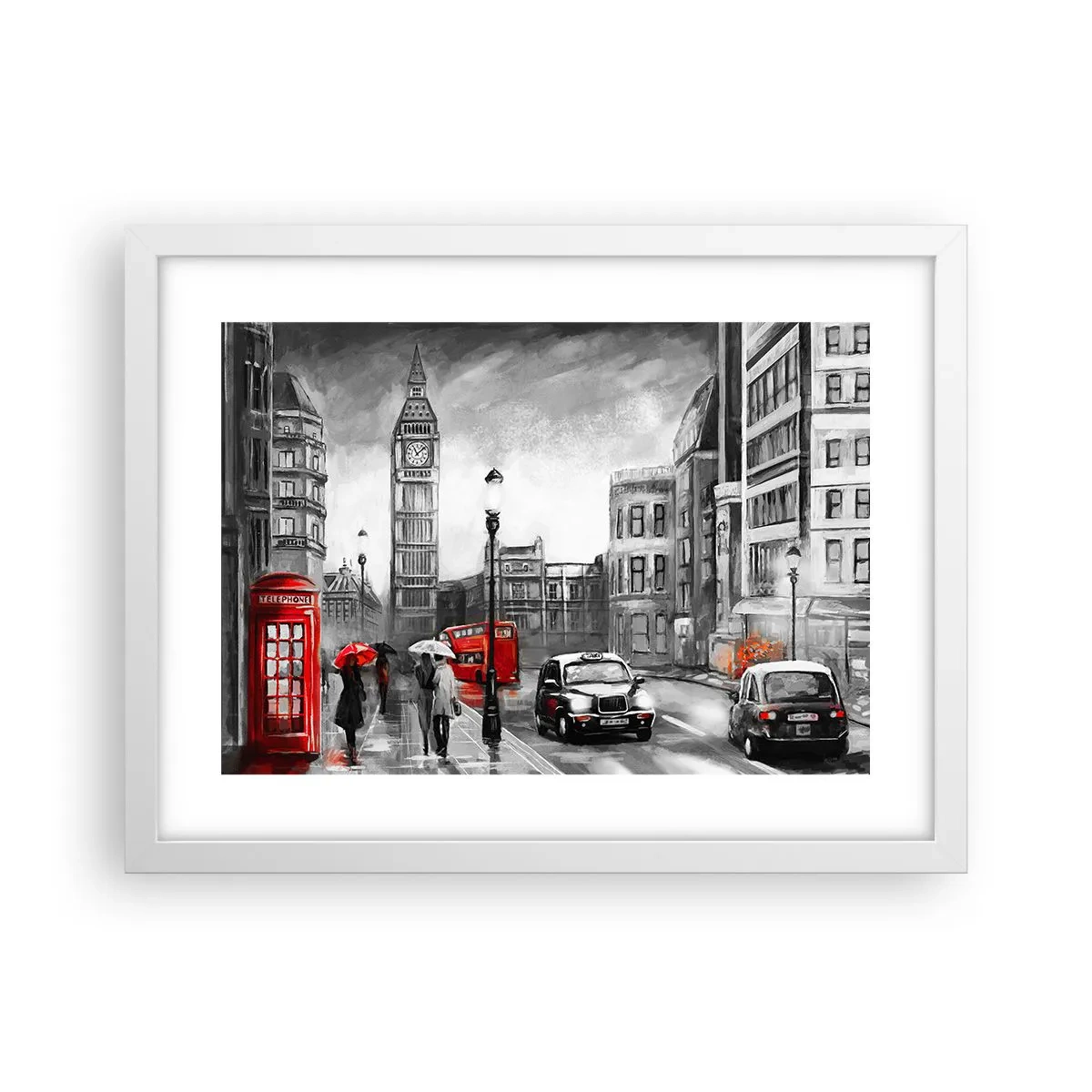 Poster in een witte lijst - Helemaal geen grijze stad - 40x30 cm