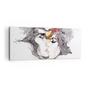 Schilderen op canvas - De wereld bestaat niet - 100x40 cm
