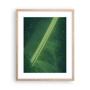 Een poster in een licht eiken lijst - De structuur van groen - 40x50 cm