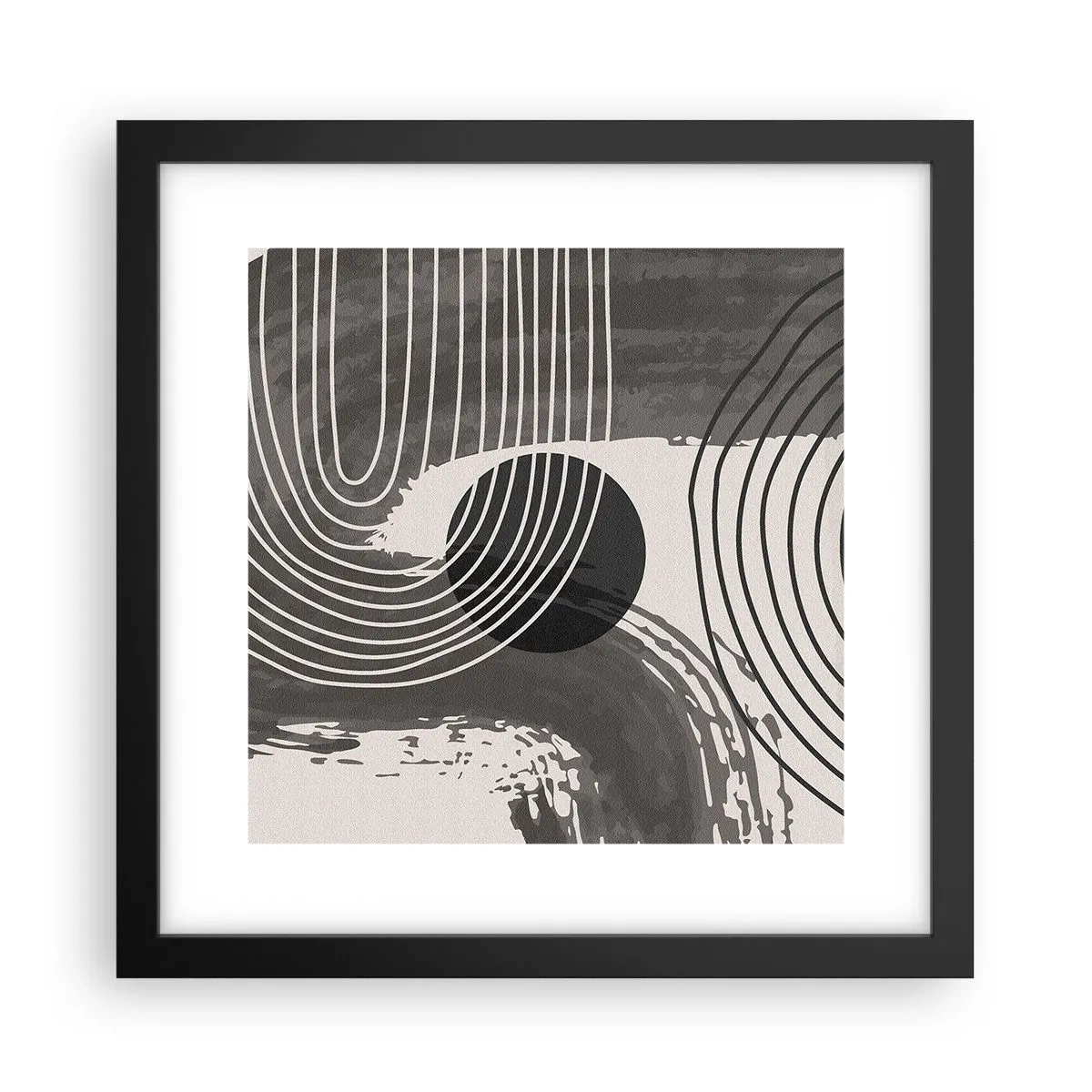 Poster in een zwarte lijst - Het ovaal wint - 30x30 cm