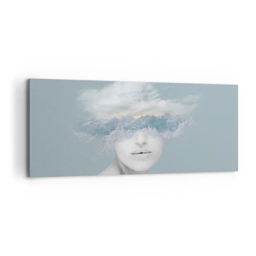 Schilderen op canvas - Met hoofd in de wolken - 100x40 cm