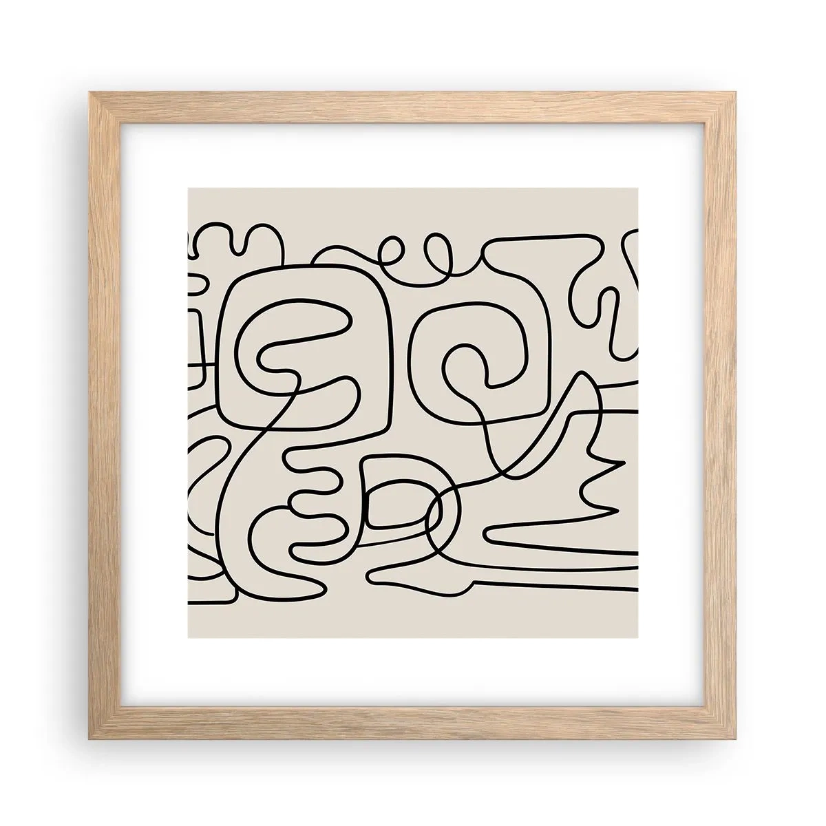 Een poster in een licht eiken lijst - Volg het pad - 30x30 cm